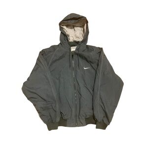 Nike Green Vintage 90s Full Zip Hooded Windbreaker Men Jacket Sz L